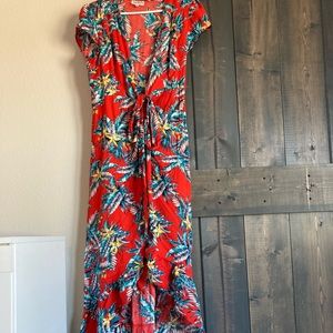 XIX Palms Hanalei Print Wrap Dress